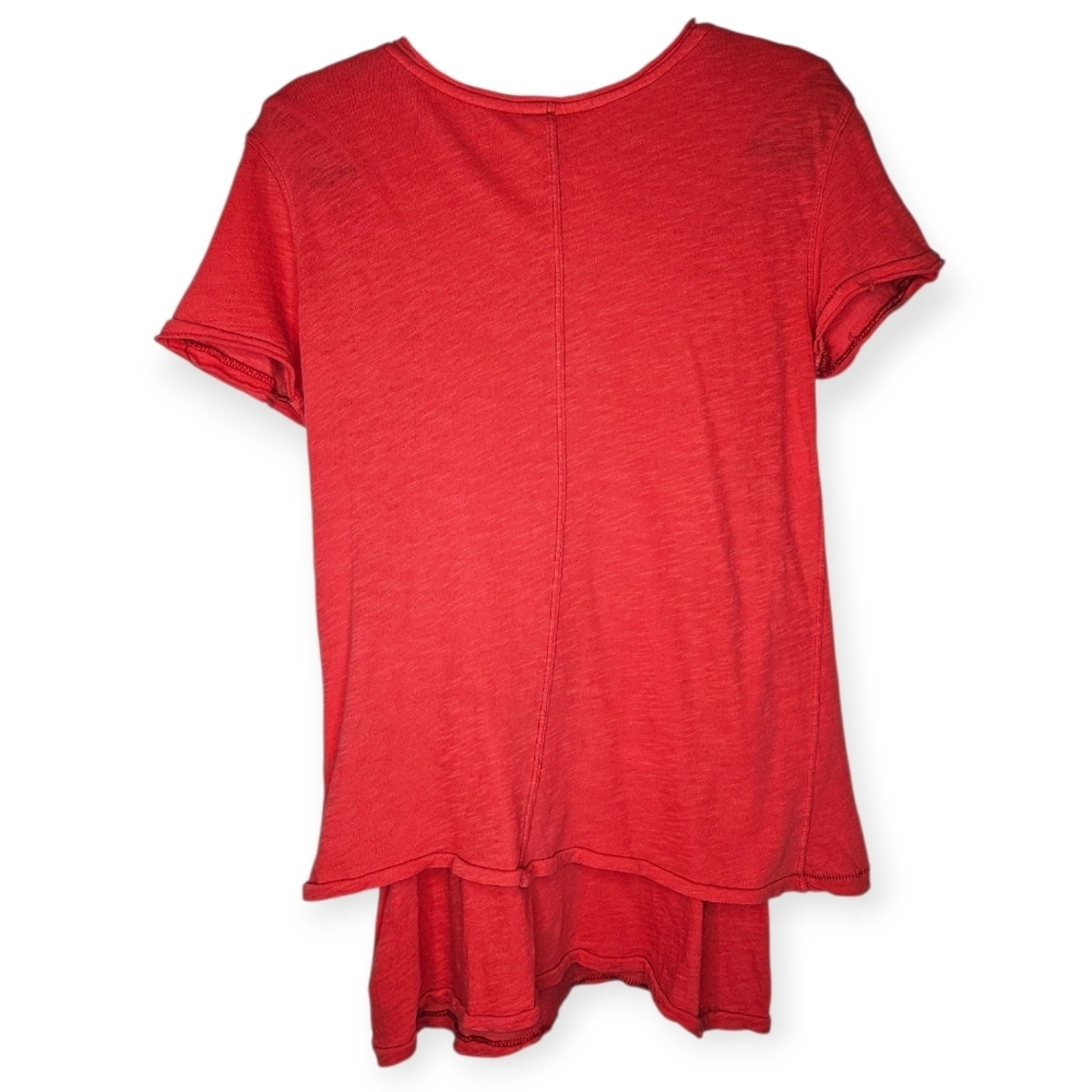 We The Free 100% Cotton Red Scoop Neck Tee, Size XS, GUC - Picture 2 of 7